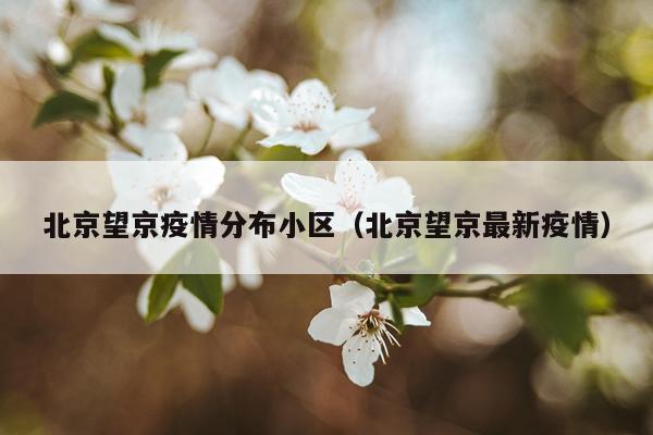 北京望京疫情分布小区（北京望京最新疫情）