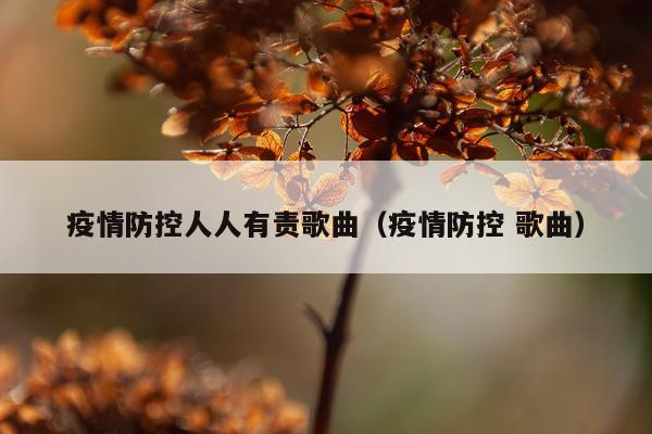 疫情防控人人有责歌曲（疫情防控 歌曲）
