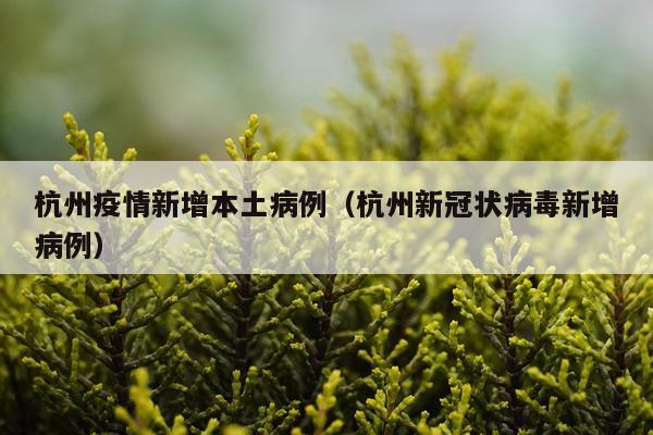 杭州疫情新增本土病例（杭州新冠状病毒新增病例）