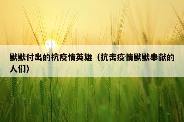默默付出的抗疫情英雄（抗击疫情默默奉献的人们）