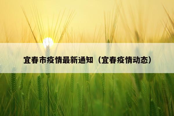 宜春市疫情最新通知（宜春疫情动态）