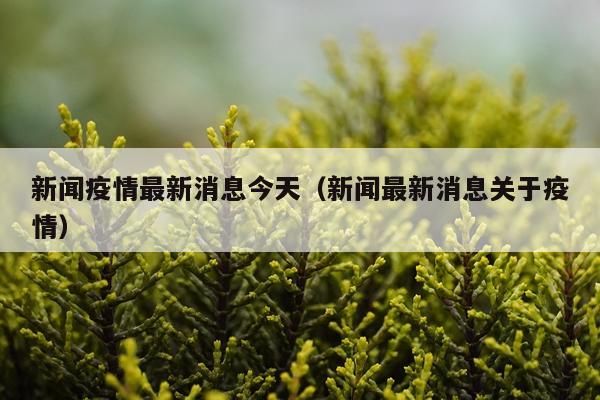 新闻疫情最新消息今天（新闻最新消息关于疫情）