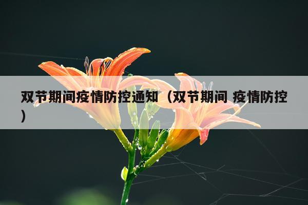 双节期间疫情防控通知（双节期间 疫情防控）