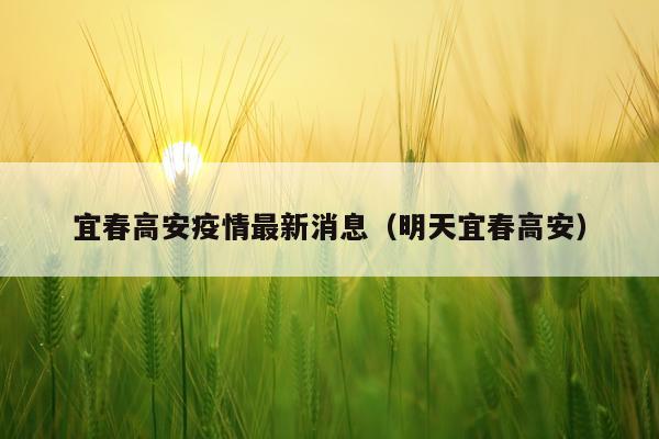 宜春高安疫情最新消息（明天宜春高安）
