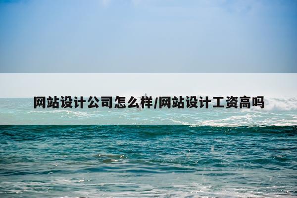 网站设计公司怎么样/网站设计工资高吗
