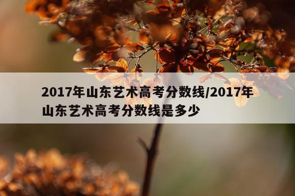 2017年山东艺术高考分数线/2017年山东艺术高考分数线是多少