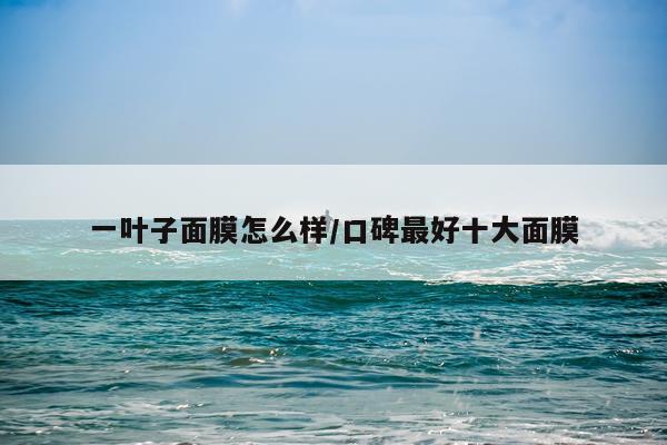 一叶子面膜怎么样/口碑最好十大面膜