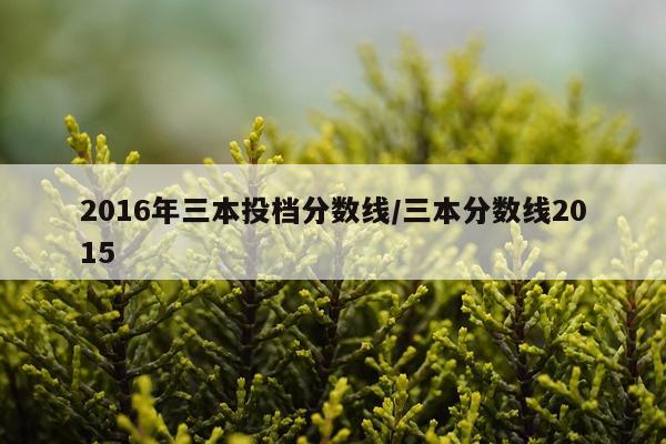 2016年三本投档分数线/三本分数线2015