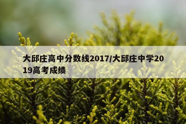 大邱庄高中分数线2017/大邱庄中学2019高考成绩