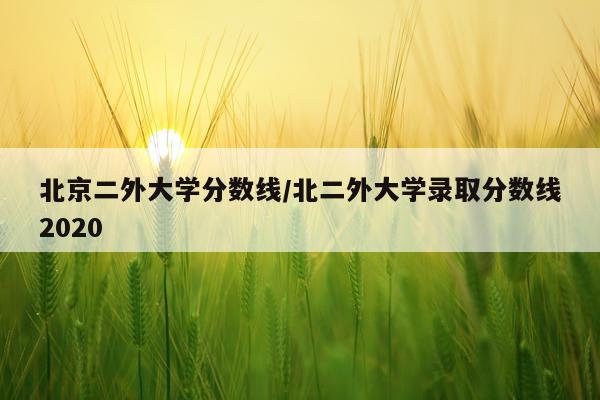北京二外大学分数线/北二外大学录取分数线2020