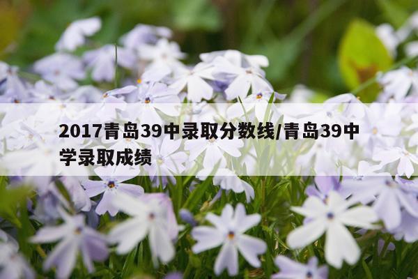 2017青岛39中录取分数线/青岛39中学录取成绩