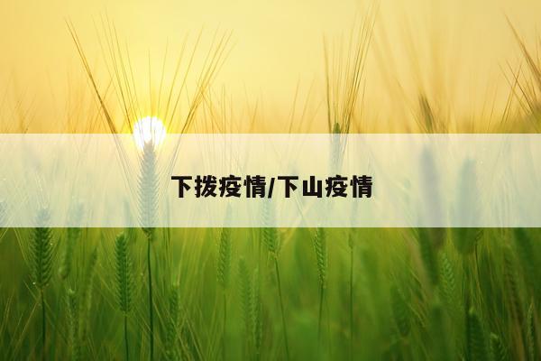 下拨疫情/下山疫情