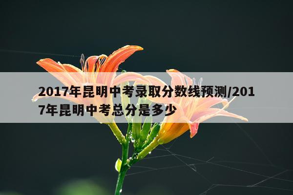 2017年昆明中考录取分数线预测/2017年昆明中考总分是多少