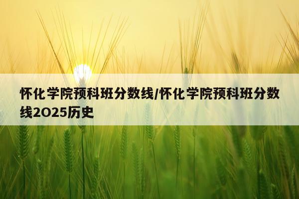 怀化学院预科班分数线/怀化学院预科班分数线2O25历史