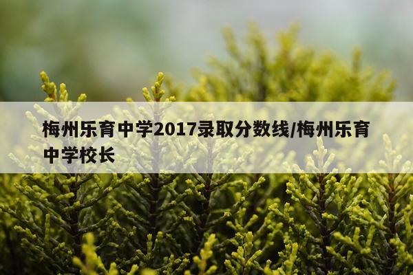 梅州乐育中学2017录取分数线/梅州乐育中学校长