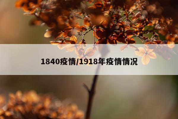 1840疫情/1918年疫情情况