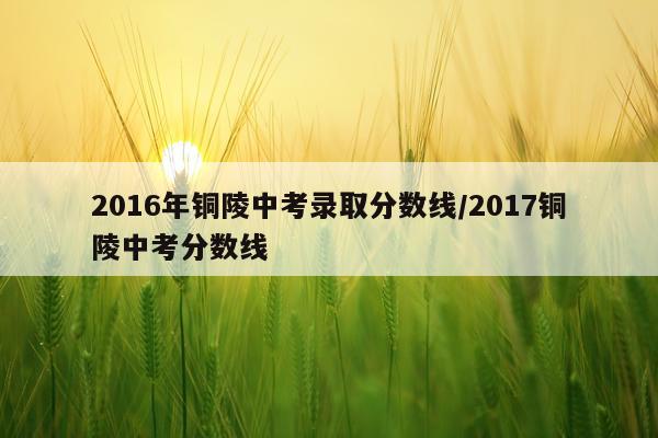 2016年铜陵中考录取分数线/2017铜陵中考分数线