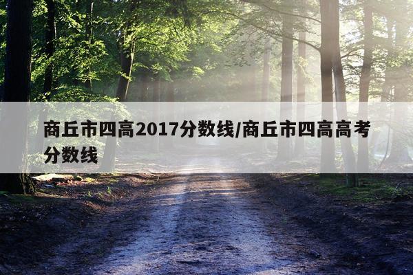 商丘市四高2017分数线/商丘市四高高考分数线