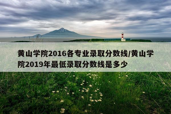 黄山学院2016各专业录取分数线/黄山学院2019年最低录取分数线是多少