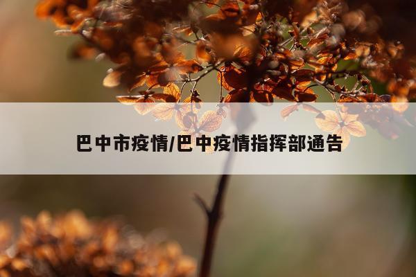 巴中市疫情/巴中疫情指挥部通告