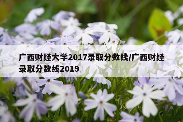广西财经大学2017录取分数线/广西财经录取分数线2019