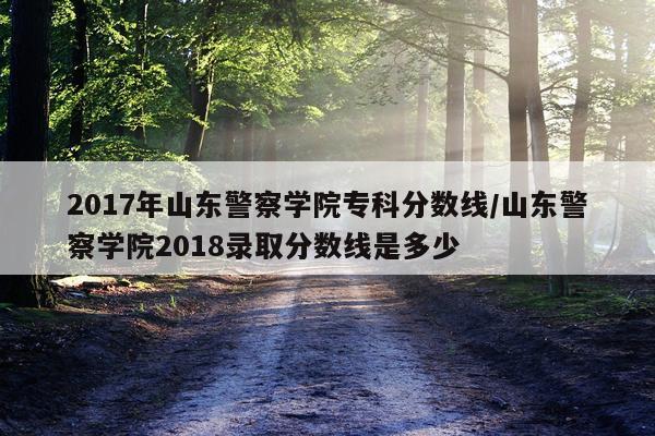 2017年山东警察学院专科分数线/山东警察学院2018录取分数线是多少