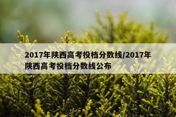 2017年陕西高考投档分数线/2017年陕西高考投档分数线公布