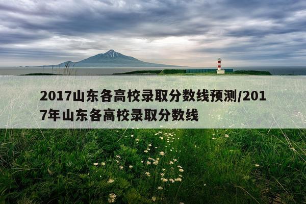 2017山东各高校录取分数线预测/2017年山东各高校录取分数线