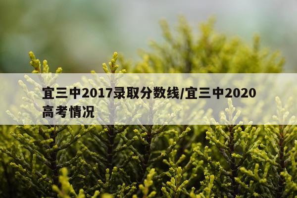 宜三中2017录取分数线/宜三中2020高考情况