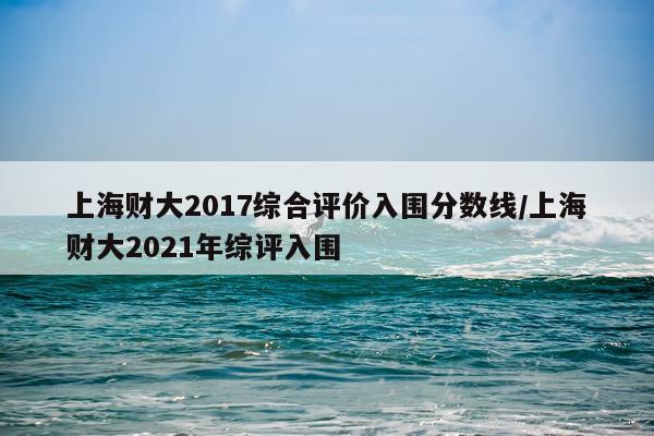 上海财大2017综合评价入围分数线/上海财大2021年综评入围