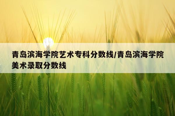 青岛滨海学院艺术专科分数线/青岛滨海学院美术录取分数线