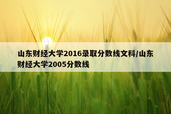 山东财经大学2016录取分数线文科/山东财经大学2005分数线