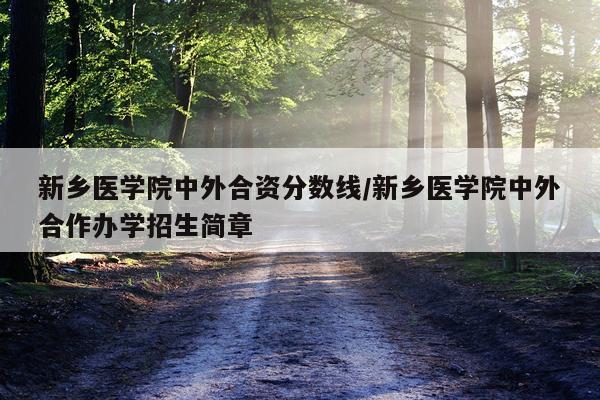 新乡医学院中外合资分数线/新乡医学院中外合作办学招生简章