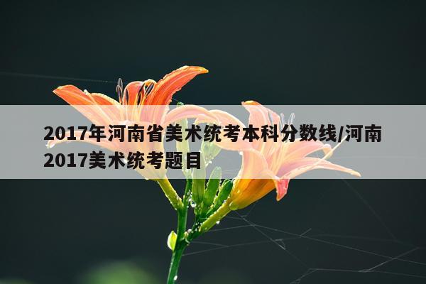 2017年河南省美术统考本科分数线/河南2017美术统考题目
