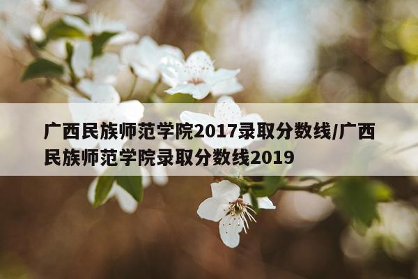 广西民族师范学院2017录取分数线/广西民族师范学院录取分数线2019