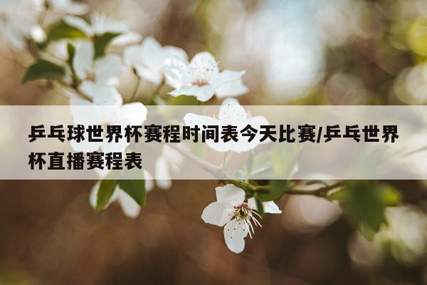 乒乓球世界杯赛程时间表今天比赛/乒乓世界杯直播赛程表