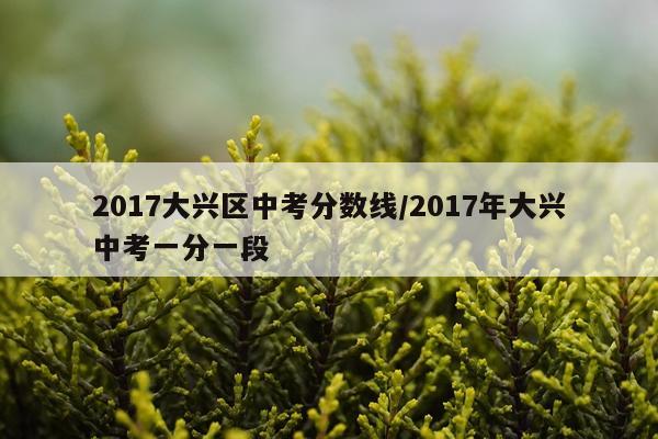 2017大兴区中考分数线/2017年大兴中考一分一段