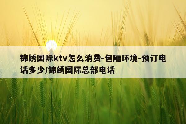 锦绣国际ktv怎么消费-包厢环境-预订电话多少/锦绣国际总部电话