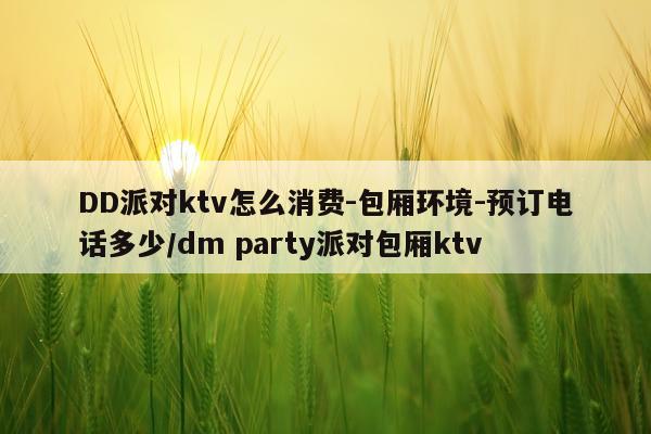 DD派对ktv怎么消费-包厢环境-预订电话多少/dm party派对包厢ktv