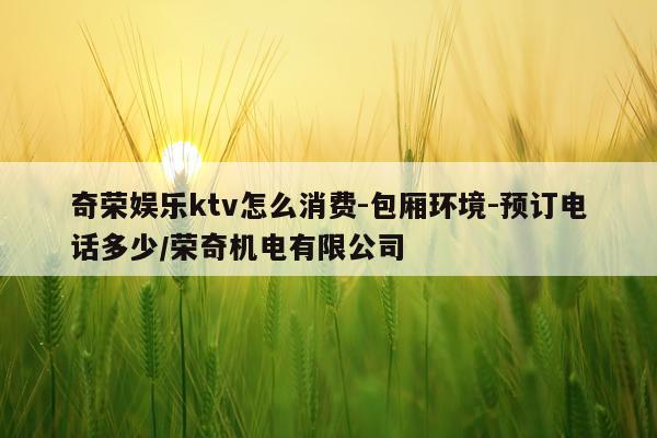 奇荣娱乐ktv怎么消费-包厢环境-预订电话多少/荣奇机电有限公司
