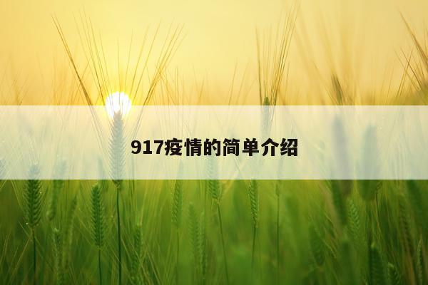917疫情的简单介绍