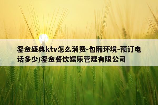鎏金盛典ktv怎么消费-包厢环境-预订电话多少/鎏金餐饮娱乐管理有限公司