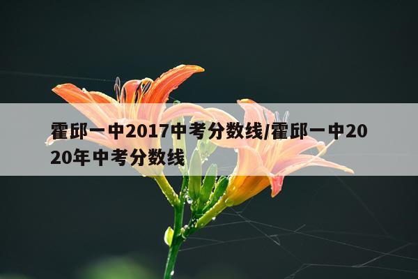 霍邱一中2017中考分数线/霍邱一中2020年中考分数线