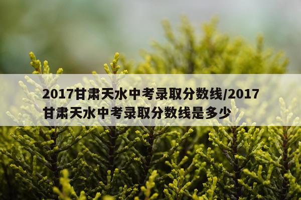 2017甘肃天水中考录取分数线/2017甘肃天水中考录取分数线是多少