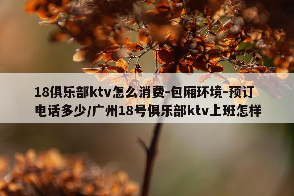 18俱乐部ktv怎么消费-包厢环境-预订电话多少/广州18号俱乐部ktv上班怎样