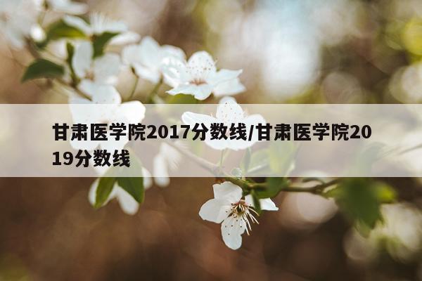 甘肃医学院2017分数线/甘肃医学院2019分数线