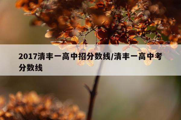 2017清丰一高中招分数线/清丰一高中考分数线