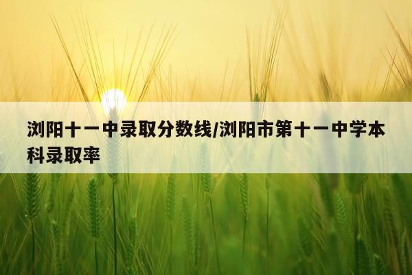浏阳十一中录取分数线/浏阳市第十一中学本科录取率