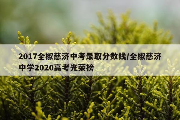 2017全椒慈济中考录取分数线/全椒慈济中学2020高考光荣榜