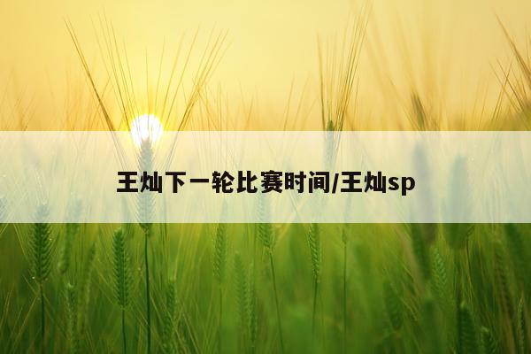 王灿下一轮比赛时间/王灿sp